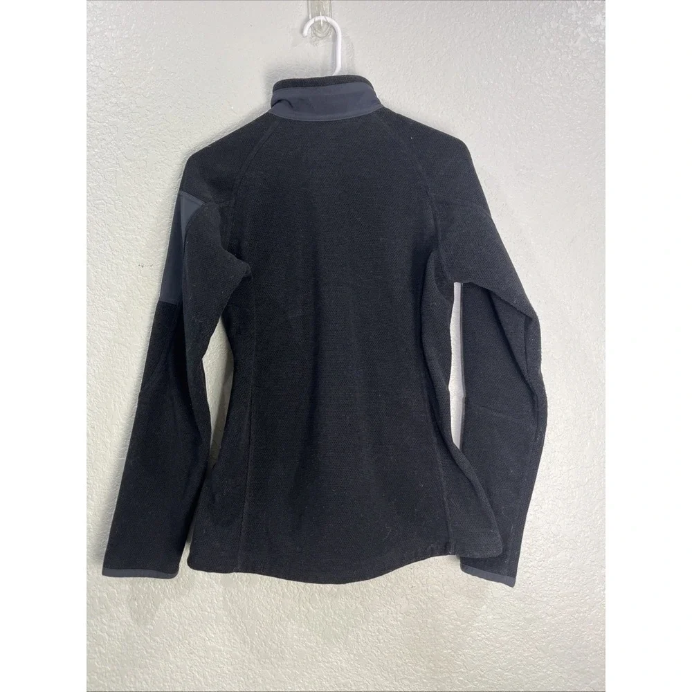 REI Womens Full Zip Fleece Jacket Sz M Black Trailmade Polartec Insulated Camp